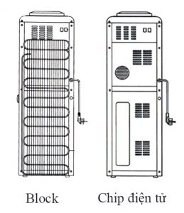cây nước nóng lạnh làm lạnh bằng block